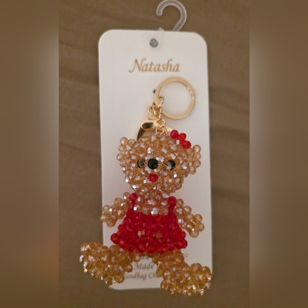 Natasha Beaded Bear Keychain